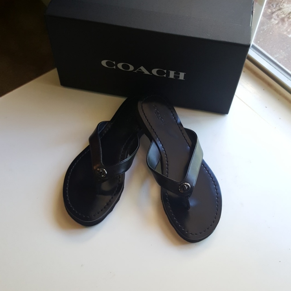 Shelly women open toe leather flip flop sandals